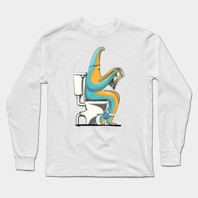 Starfish on the Toilet Long Sleeve T-Shirt by InTheWashroom